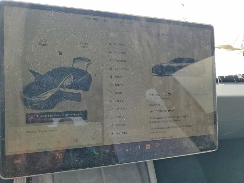 2024 Tesla Model 3 VIN 5YJ3E1EAXRF866387 COPART salvage auction — FRONT END, NJ - CERT OF TITLE-SALVAGE, sold $5,200 on 2026-07-28 (photo 9)