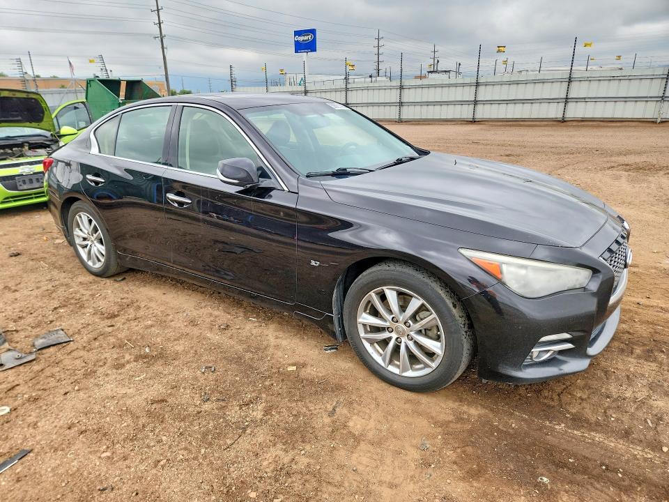 2014 Infiniti Q50 VIN JN1BV7AR3EM691334 COPART salvage auction — HAIL, Co - Dis/Dlr/Exp Only Clean Title, sold $400 on 2026-07-13 (photo 4)