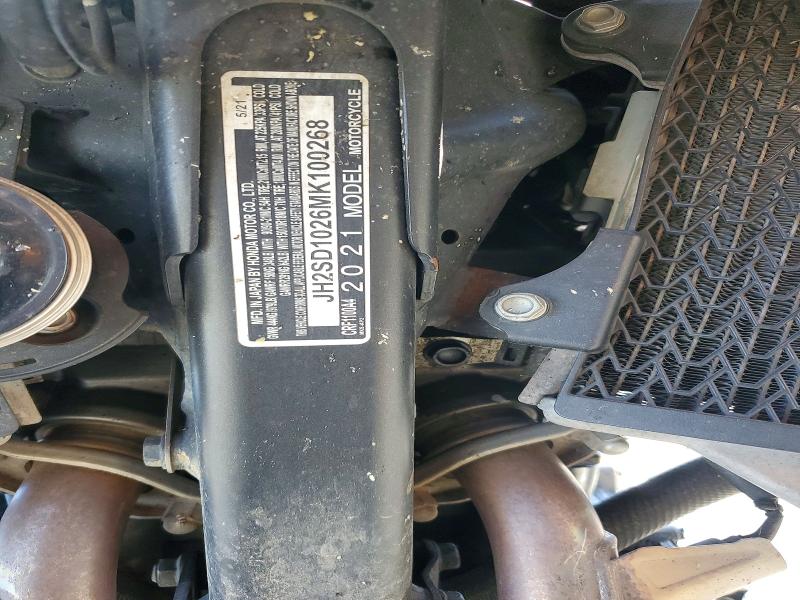 2021 Honda Crf VIN JH2SD1026MK100268 COPART salvage auction — SIDE, Or - Salvage Title Certificate, sold $2,600 on 2026-07-23 (photo 8)