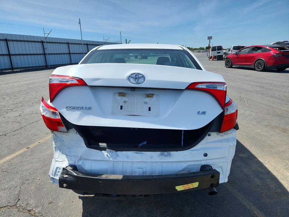 2015 Toyota Corolla VIN 5YFBURHE5FP214269 COPART salvage auction — REAR END, Ca - Salvage Certificate, sold $1,200 on 2026-07-30 (photo 6)