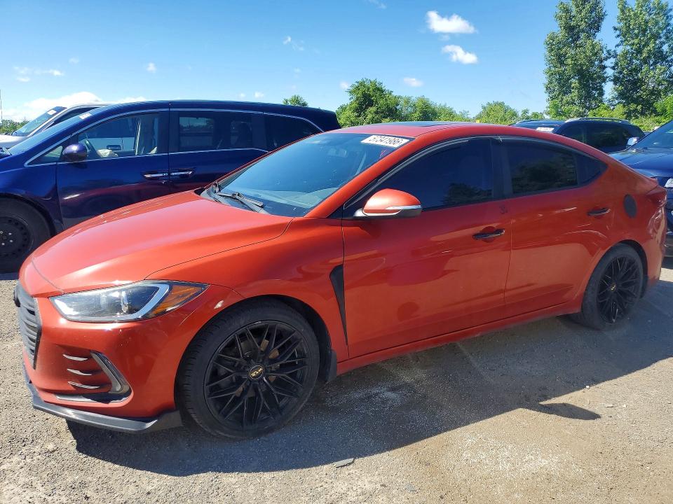 2018 Hyundai Elantra VIN KMHD84LF0JU579773 COPART salvage auction — FRONT END, ON - PERMIT NO BRAND - UNFIT, sold $2,550 on 2026-07-07 (photo 1)