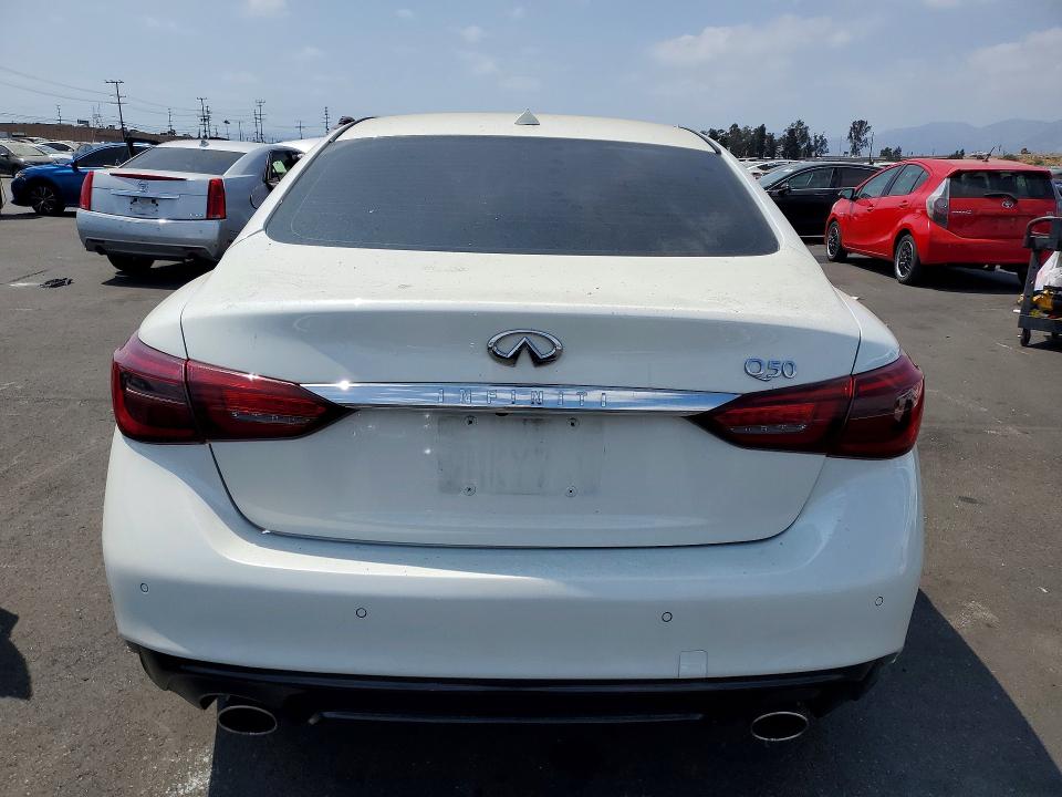 2021 Infiniti Q50 VIN JN1EV7BP9MM705066 COPART salvage auction — VANDALISM, CA - SALVAGE CERTIFICATE, sold $7,100 on 2026-07-27 (photo 6)