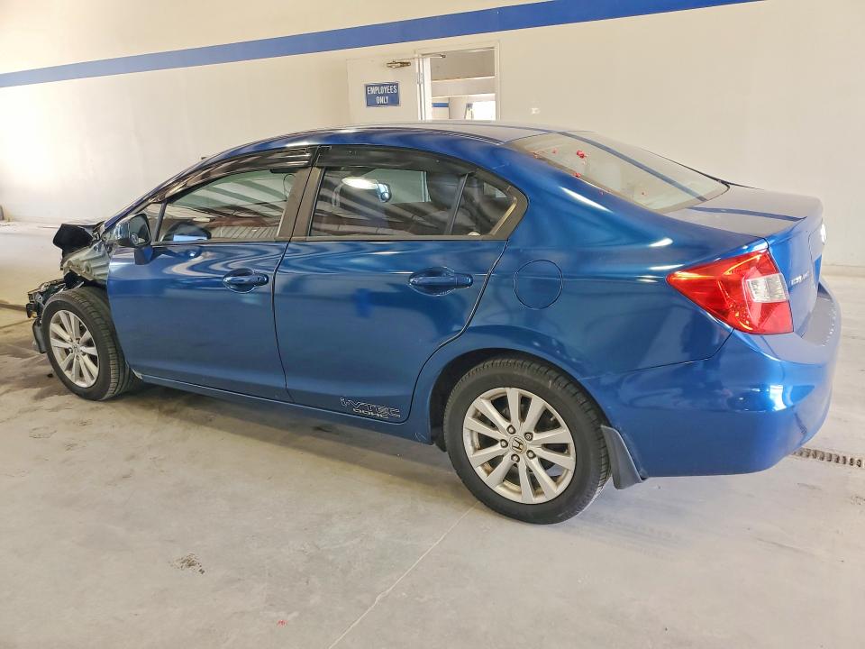 2012 Honda VIN 19XFB2F89CE328073 COPART salvage auction — FRONT END, VA - CERT OF TITLE - SALVAGE, sold $750 on 2026-07-02 (photo 2)
