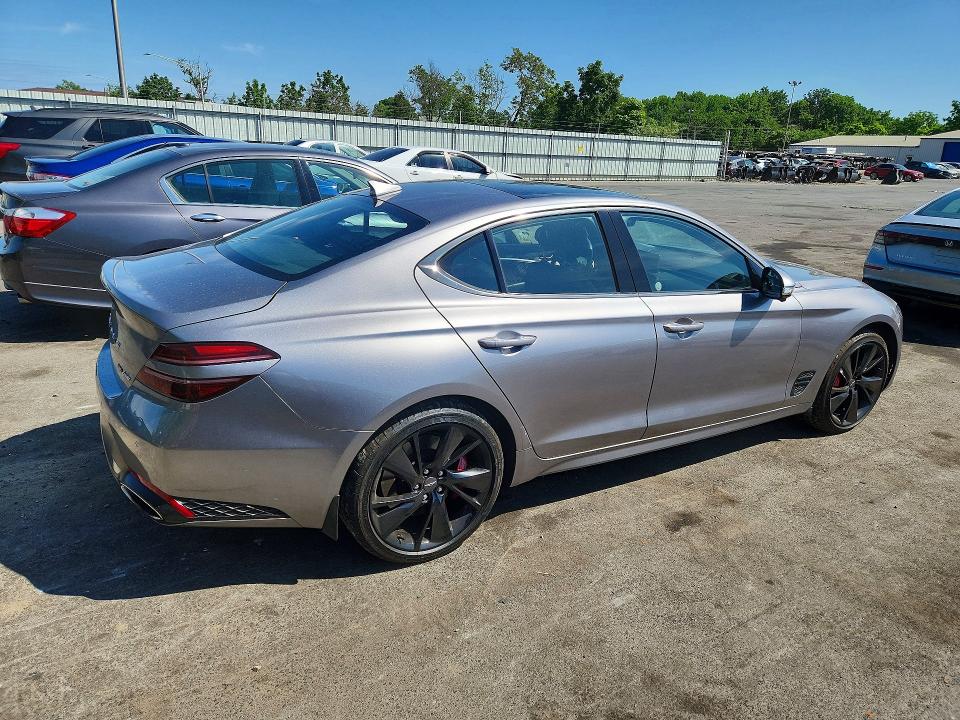 2023 Genesis G70 VIN KMTG54TE3PU130938 COPART salvage auction — REAR END, Salvage Title, sold $7,700 on 2026-07-28 (photo 3)