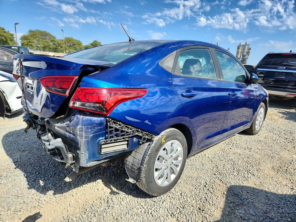 2022 Hyundai Accent VIN 3KPC24A60NE174375 COPART salvage auction — REAR END, Ca - Salvage Certificate, sold $2,250 on 2026-07-10 (photo 3)
