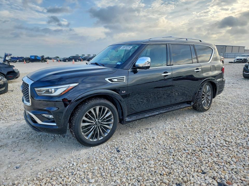 2020 Infiniti Qx80 VIN JN8AZ2NF4L9700112 COPART salvage auction — REAR END, TX - SALVAGE VEHICLE TITLE (P), sold $100 on 2026-07-30 (photo 1)