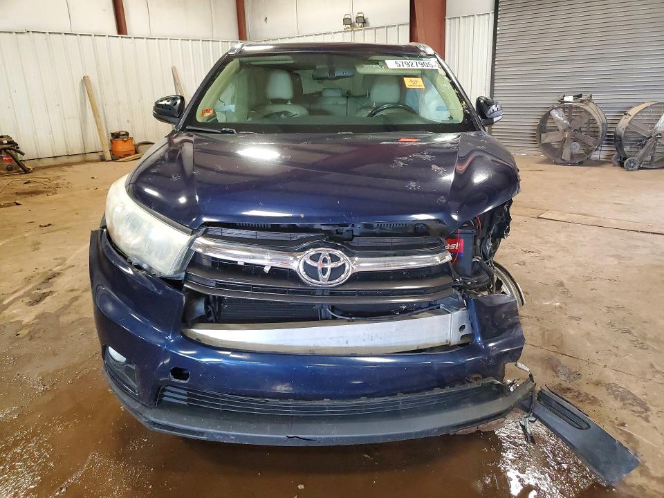 2015 Toyota Highlander VIN 5TDKKRFH3FS072529 COPART salvage auction — FRONT END, Mi - Certificate Of Title, sold $200 on 2026-07-24 (photo 5)