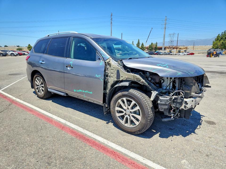 2016 Nissan Pathfinder VIN 5N1AR2MN5GC619211 COPART salvage auction — FRONT END, Ca - Salvage Certificate, sold $950 on 2026-07-02 (photo 4)