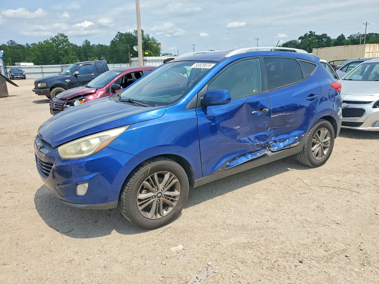 2014 Hyundai Tucson VIN KM8JU3AG2EU799930 COPART salvage auction — Side, AL - CERT OF TITLE-SALVAGE TITLE, sold $1,100 on 2026-07-02 (photo 1)