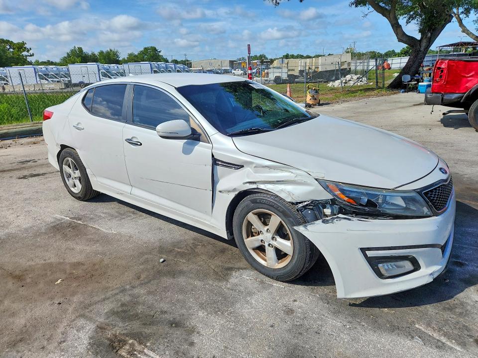 2015 Kia Optima VIN KNAGM4A7XF5538848 COPART salvage auction — FRONT END, Fl - Cert Of Title Slvg Rebuildable, sold $450 on 2026-07-14 (photo 4)