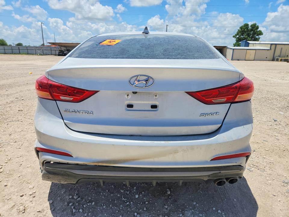 2018 Hyundai Elantra VIN KMHD04LB7JU522927 COPART salvage auction — WATER/FLOOD, Tx - Salvage Title-Flood Damage, sold $60 on 2026-07-29 (photo 6)