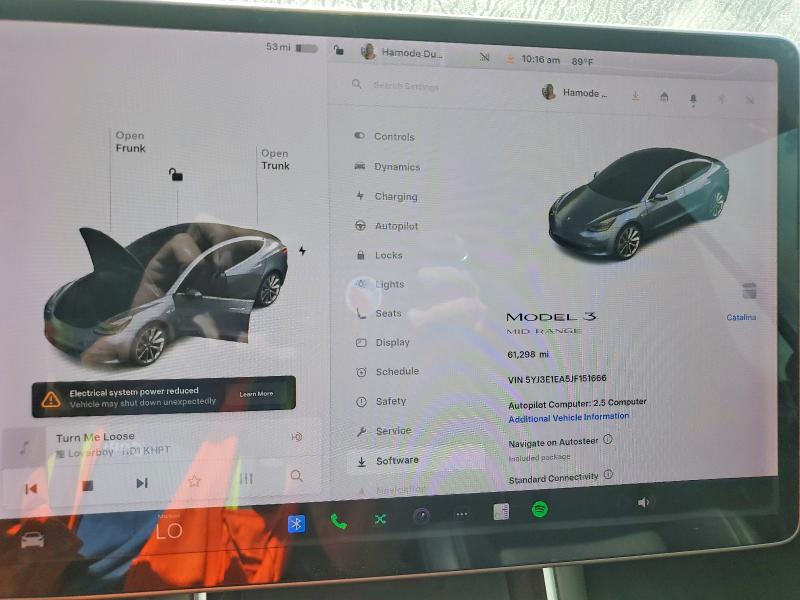 2018 Tesla Model 3 VIN 5YJ3E1EA5JF151666 COPART salvage auction — FRONT END, Tx - Certificate Of Title, sold $6,900 on 2026-07-02 (photo 9)