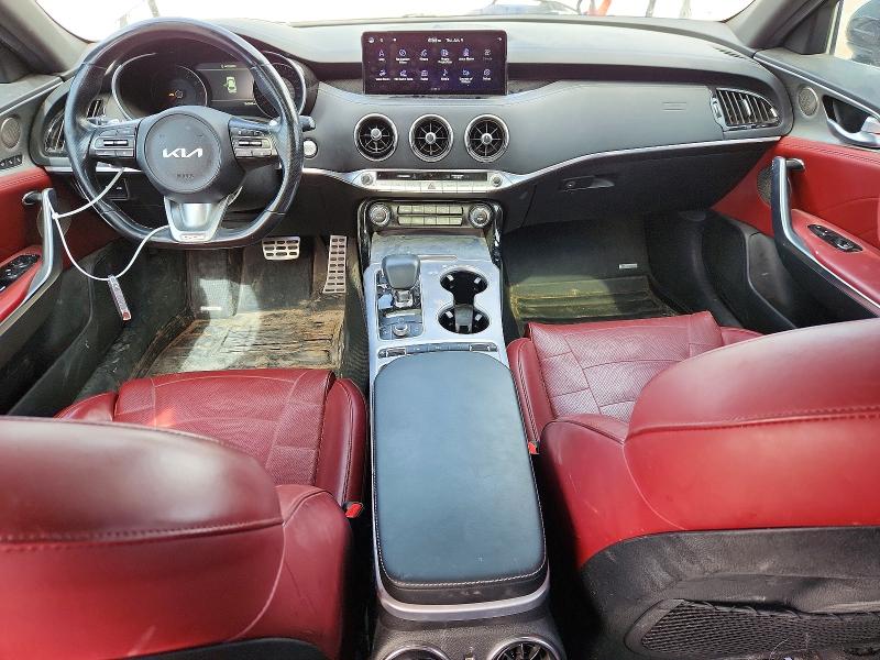 2022 Kia Stinger VIN KNAE55LCXN6099857 COPART salvage auction — WATER/FLOOD, TX - SALVAGE VEHICLE TITLE, sold $2,100 on 2026-07-29 (photo 8)