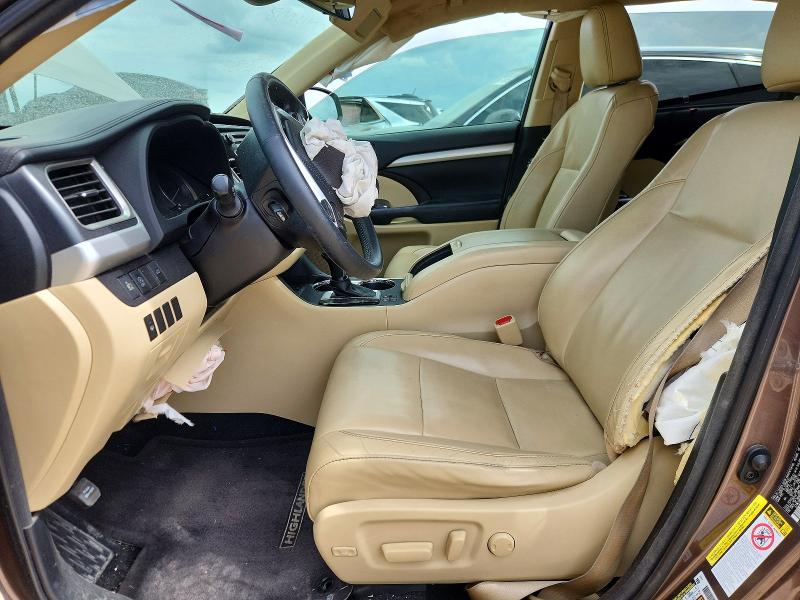 2017 Toyota Highlander VIN 5TDKZRFH7HS226982 COPART salvage auction — FRONT END, Tx - Salvage Vehicle Title, sold $6,700 on 2026-07-30 (photo 7)
