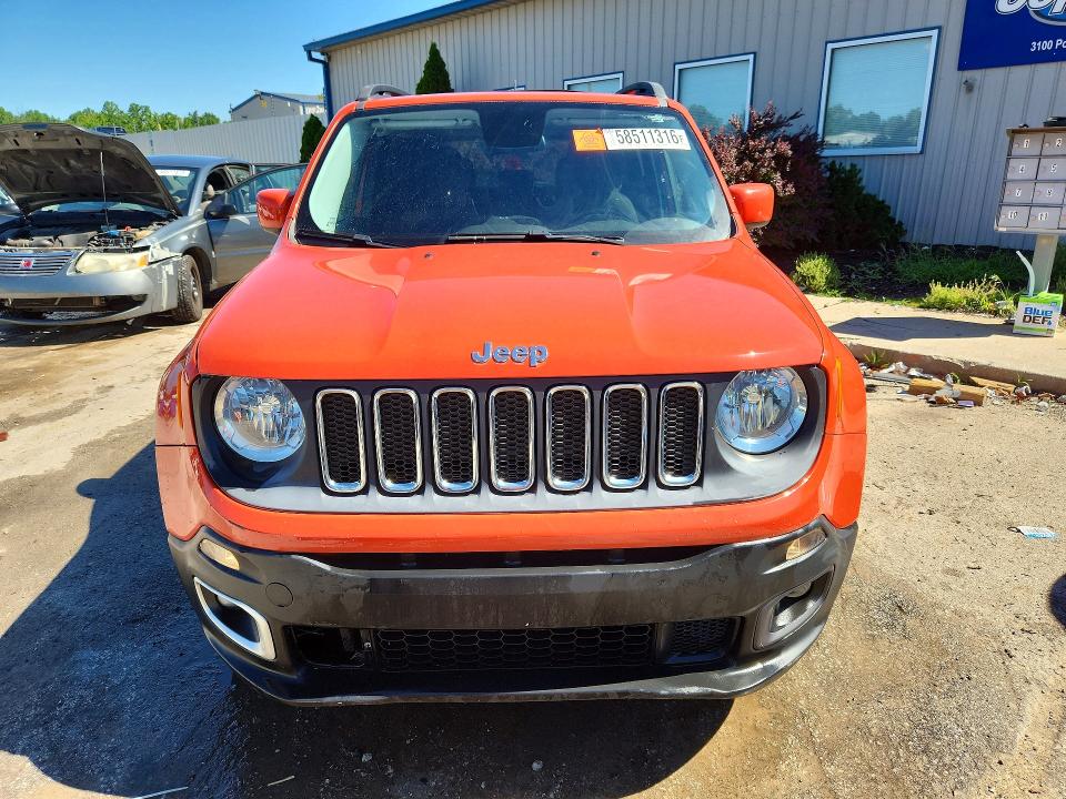 2016 Jeep Renegade VIN ZACCJABT1GPC60998 COPART salvage auction — WATER/FLOOD, Ky - Cert Of Title-Salvage Water, sold $1,700 on 2026-08-20 (photo 5)