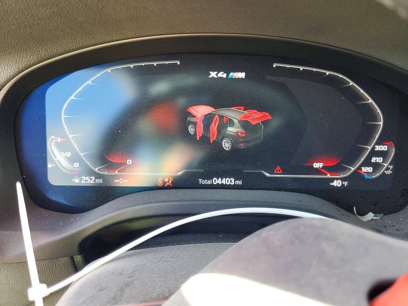 2023 BMW X4 m VIN 5YM23EC05P9T15821 COPART salvage auction — FRONT END, Ca - Salvage Certificate, sold $8,100 on 2026-07-29 (photo 9)