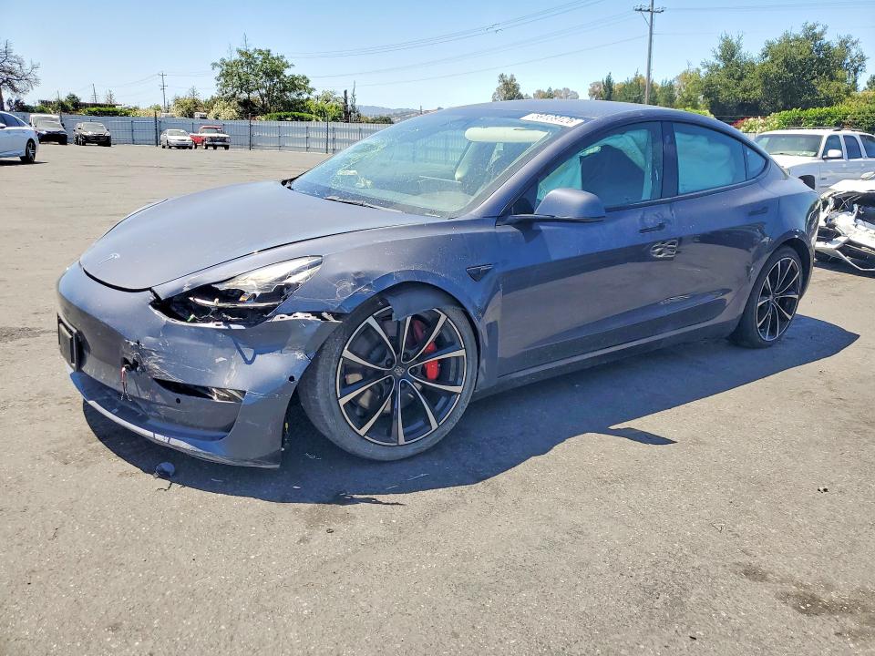 2022 Tesla Model 3 VIN 5YJ3E1EC0NF330561 COPART salvage auction — FRONT END, CA - SALVAGE CERTIFICATE, sold $60 on 2026-07-21 (photo 1)