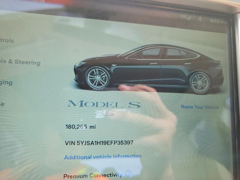 2014 Tesla VIN 5YJSA1H19EFP35397 COPART salvage auction — SIDE, Ca - Salvage Certificate, sold $2,000 on 2026-07-09 (photo 9)