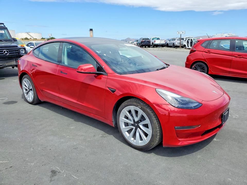 2023 Tesla Model 3 VIN 5YJ3E1EB5PF609904 COPART salvage auction — SIDE, Ca - Salvage Certificate, sold $11,000 on 2026-07-15 (photo 4)