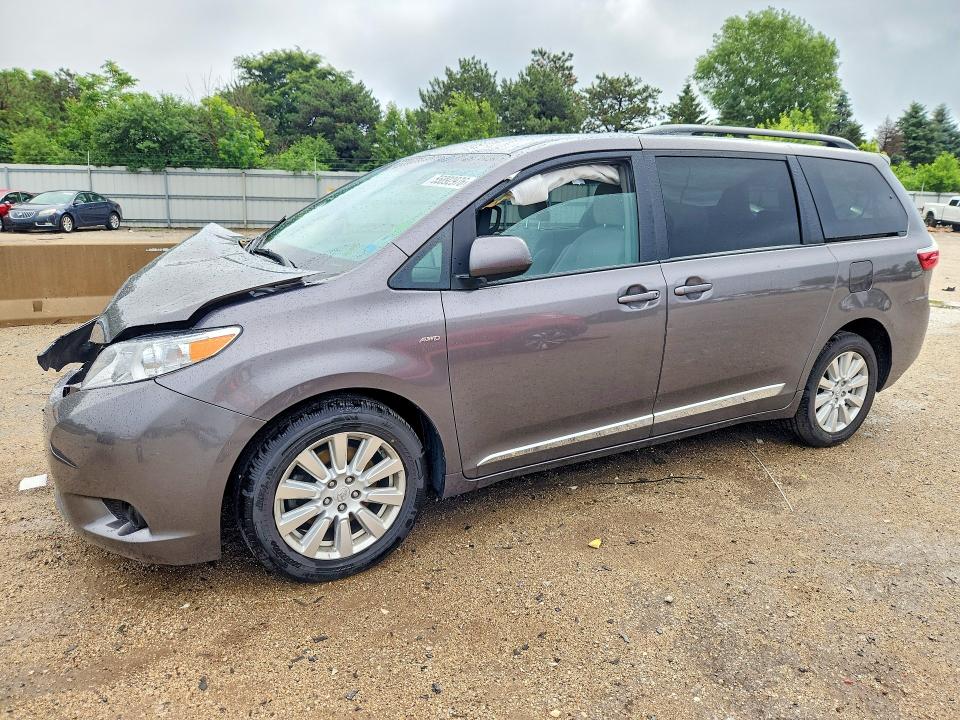 2017 Toyota Sienna VIN 5TDJZ3DC5HS183808 COPART salvage auction — FRONT END, Il - Salvage Certificate, sold $1,100 on 2026-07-28 (photo 1)