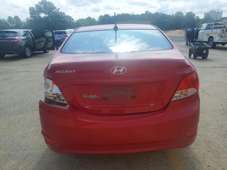 2012 Hyundai Accent VIN KMHCU4AE7CU162168 COPART salvage auction — REAR END, Sc - Cert Of Title-Salvage, sold $700 on 2026-07-24 (photo 6)