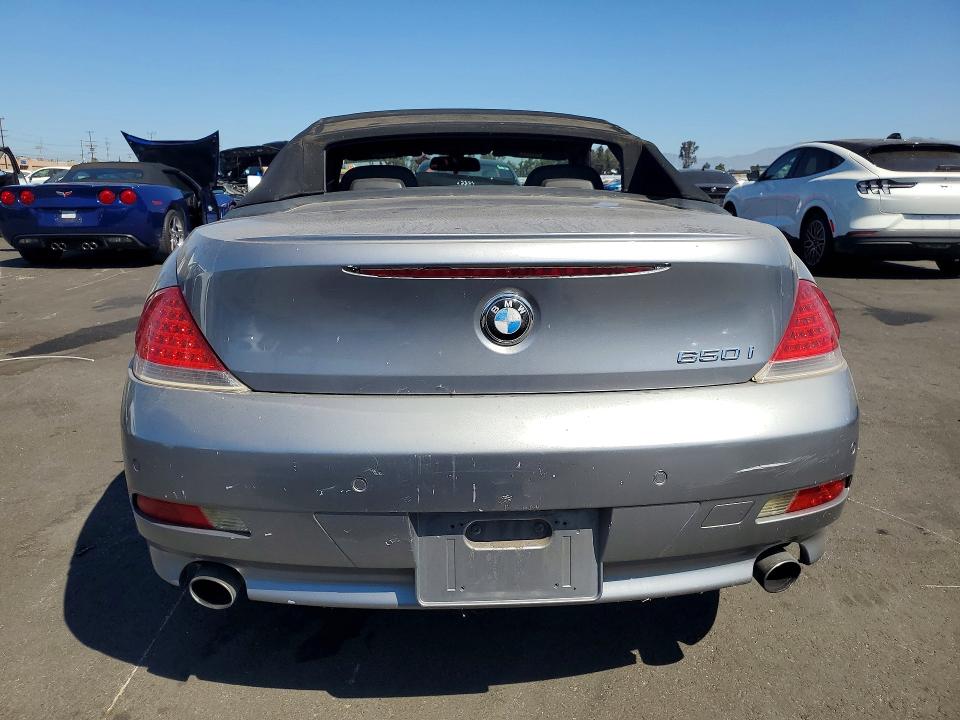 2007 BMW 6 series VIN WBAEK13567CN80616 COPART salvage auction — MINOR DENT/SCRATCHES, CA - DIS/DLR/EXP ONLY CLEAN TITLE (P), sold $500 on 2026-07-20 (photo 6)