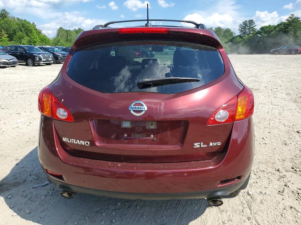 2009 Nissan Murano VIN JN8AZ18W99W208286 COPART salvage auction — SIDE, MA - CERT OF TITLE-RECONSTRCTD COLL, sold $400 on 2026-07-20 (photo 6)