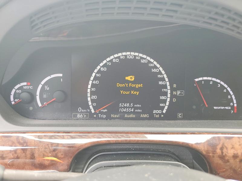 2011 Mercedes-benz S-klasse amg VIN WDDNG7EB2BA372365 COPART salvage auction — FRONT END, Ga - Certificate Of Title, sold $6,800 on 2026-07-08 (photo 9)