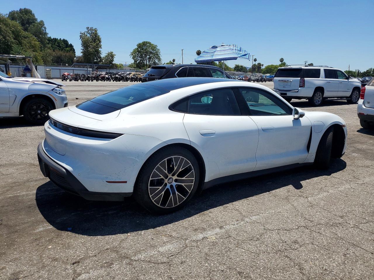 2021 Porsche Taycan VIN WP0AA2Y12MSA13582 COPART salvage auction — Front End, CA - SALVAGE CERTIFICATE, sold $26,250 on 2026-07-10 (photo 3)