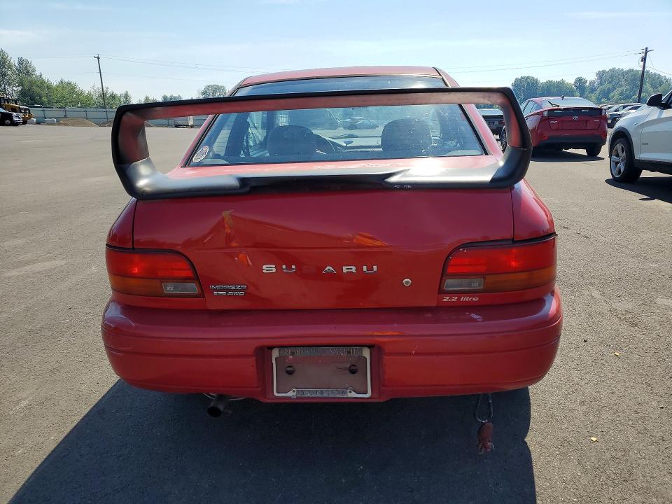 1997 Subaru Impreza VIN JF1GM4353VH401459 COPART salvage auction — REAR END, Or - Salvage Title Certificate, sold $3,500 on 2026-07-22 (photo 6)
