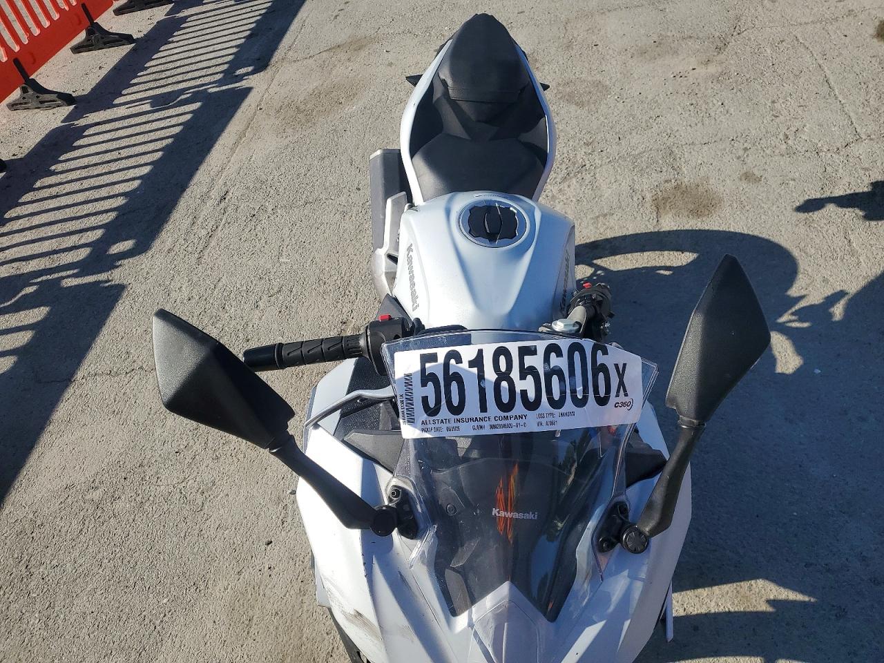 2025 Kawasaki EX500 VIN ML5EXGG15SDA70661 COPART salvage auction — Front End, CA - SALVAGE CERTIFICATE, sold $1,500 on 2026-07-09 (photo 5)