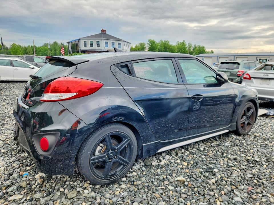 2014 Hyundai Veloster VIN KMHTC6AE1EU192123 COPART salvage auction — REAR END, MA - CERT OF TITLE-RECONSTRCTD COLL, sold $400 on 2026-07-22 (photo 3)
