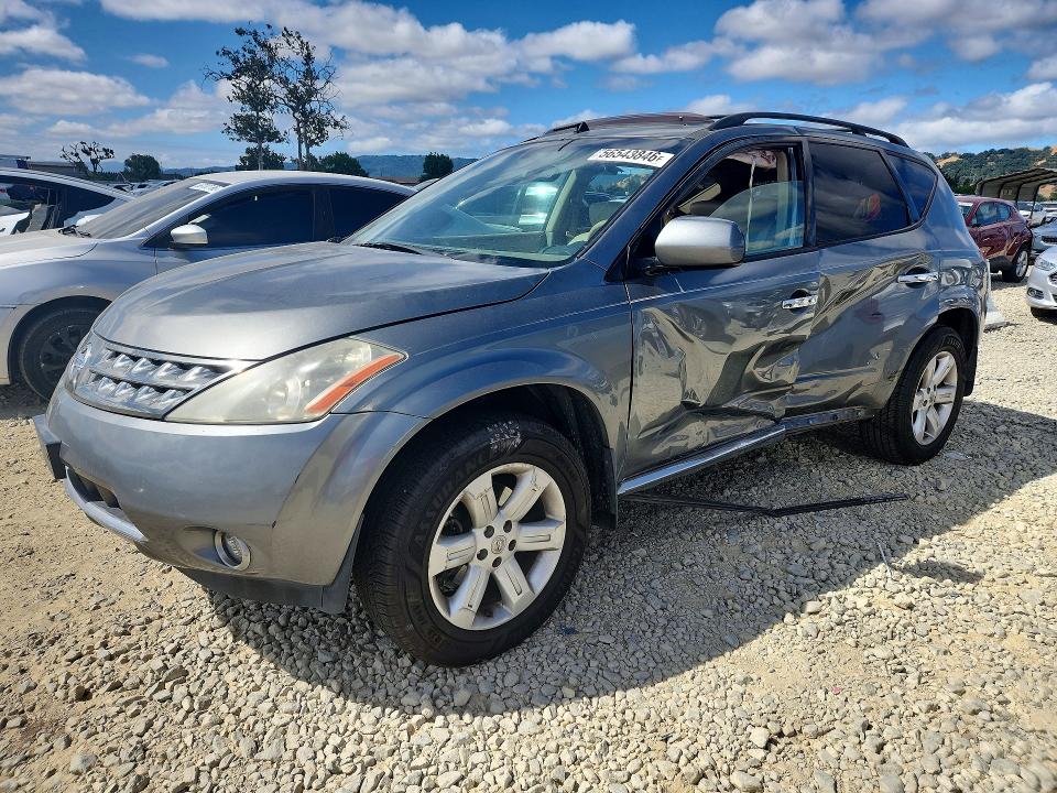 2007 Nissan Murano VIN JN8AZ08T27W524206 COPART salvage auction — SIDE, Ca - Salvage Certificate, sold $250 on 2026-07-07 (photo 1)