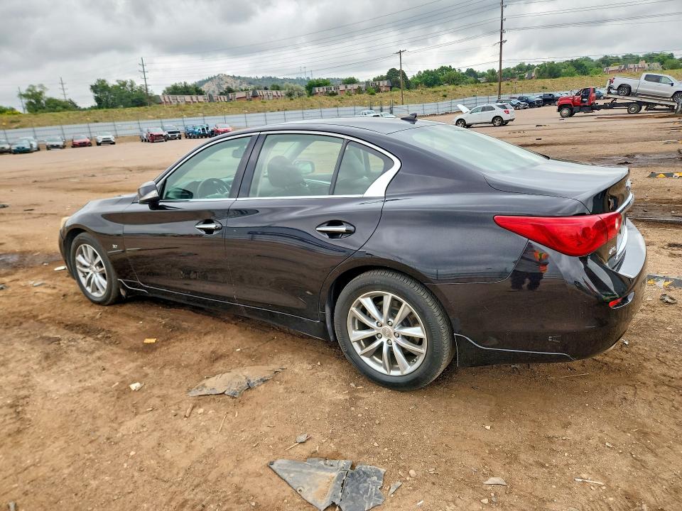 2014 Infiniti Q50 VIN JN1BV7AR3EM691334 COPART salvage auction — HAIL, Co - Dis/Dlr/Exp Only Clean Title, sold $400 on 2026-07-13 (photo 2)