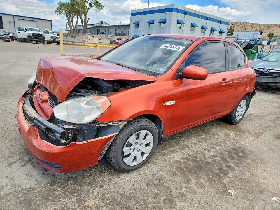 2011 Hyundai Accent VIN KMHCM3AC0BU192572 COPART salvage auction — FRONT END, NM - CERT OF TITLE-SALVAGE (P), sold $250 on 2026-07-09 (photo 1)