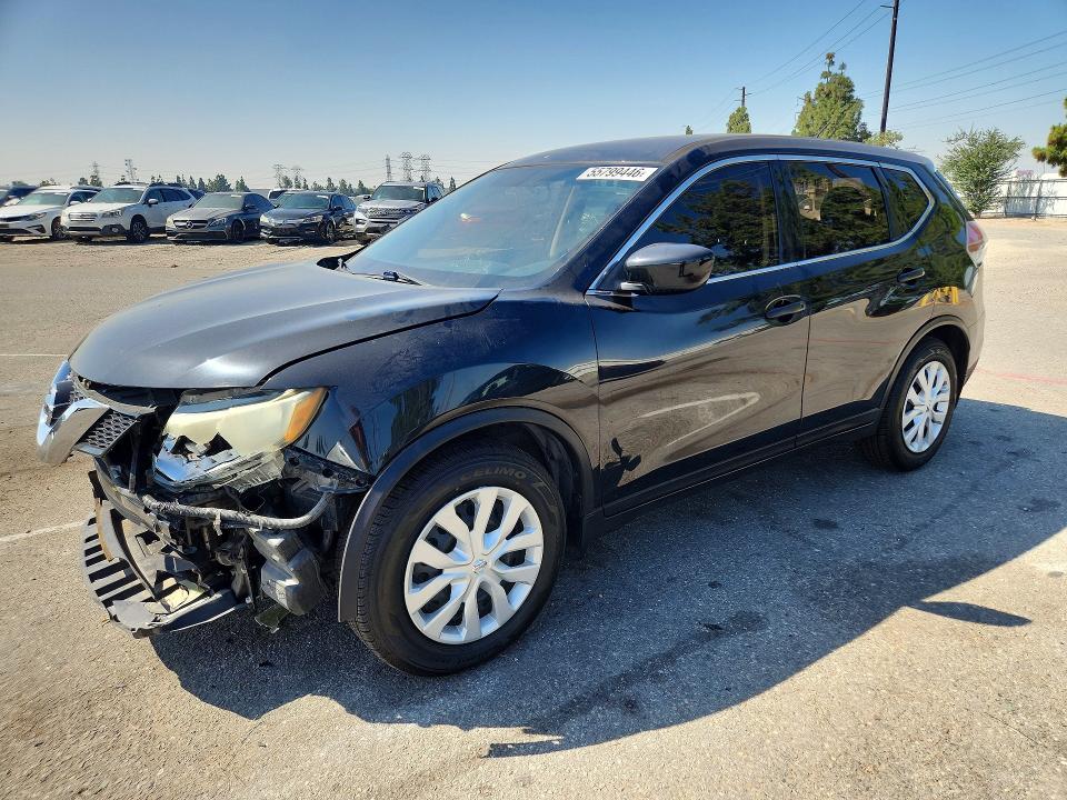 2016 Nissan Rogue VIN 5N1AT2MN8GC796076 COPART salvage auction — FRONT END, Ca - Salvage Certificate, sold $1,800 on 2026-07-02 (photo 1)