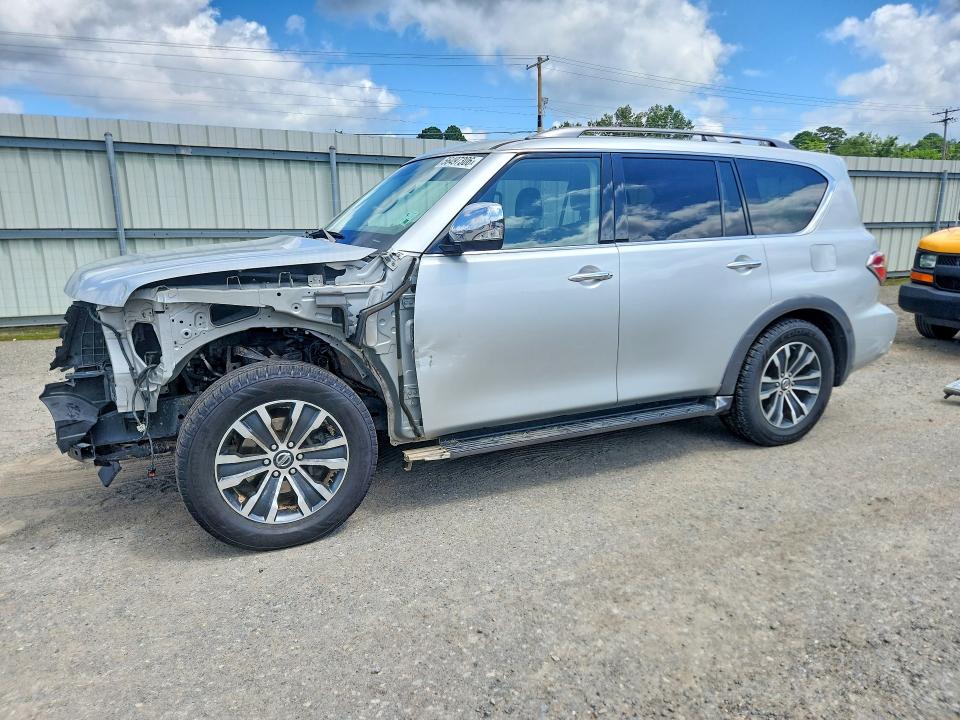 2020 Nissan Armada VIN JN8AY2NC1L9619626 COPART salvage auction — FRONT END, Salvage Title, sold $6,900 on 2026-07-23 (photo 1)
