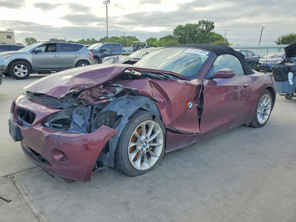 2003 BMW Z4 VIN 4USBT334X3LS45711 COPART salvage auction — FRONT END, Tx - Salvage Vehicle Title, sold $325 on 2026-07-02 (photo 1)