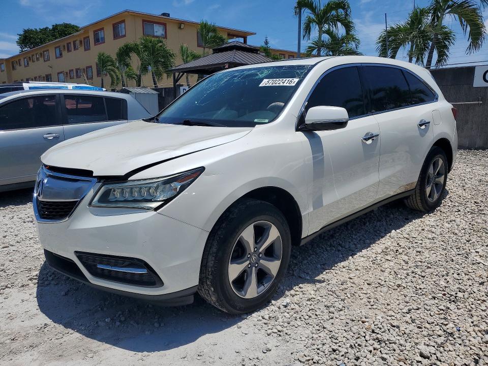 2016 Acura VIN 5FRYD3H25GB016204 COPART salvage auction — FRONT END, Fl - Cert Of Title Slvg Rebuildable, sold $2,350 on 2026-07-02 (photo 1)