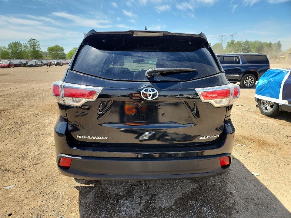 2015 Toyota Highlander VIN 5TDJKRFH0FS108897 COPART salvage auction — FRONT END, Il - Salvage Certificate, sold $350 on 2026-07-21 (photo 6)