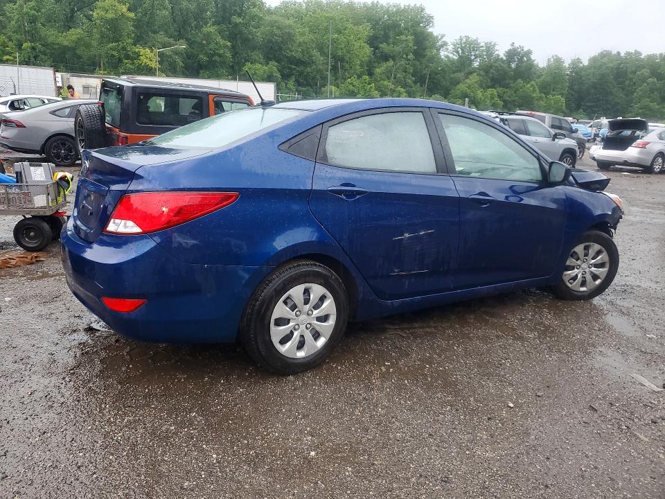 2017 Hyundai Accent VIN KMHCT4AE4HU233580 COPART salvage auction — FRONT END, Md - Cert Of Salvage > 75% Damage, sold $1,150 on 2026-07-07 (photo 3)