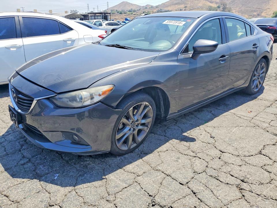2014 Mazda 6 VIN JM1GJ1W59E1111314 COPART salvage auction — FRONT END, Ca - Salvage Certificate, sold $2,200 on 2026-07-13 (photo 1)