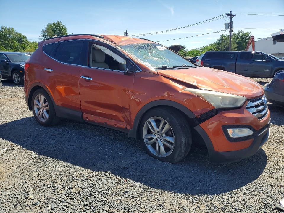 2013 Hyundai Santa fe VIN 5XYZU3LA2DG047239 COPART salvage auction — ROLLOVER, Pa - Cert Of Title, sold $775 on 2026-07-31 (photo 4)