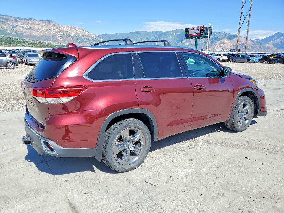 2017 Toyota Highlander VIN 5TDDZRFHXHS394981 COPART salvage auction — FRONT END, Ut - Salvage Certificate, sold $13,000 on 2026-07-20 (photo 3)