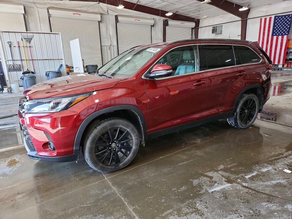 2019 Toyota Highlander VIN 5TDJZRFH9KS625623 COPART salvage auction — REAR END, Il - Salvage Certificate, sold $10,300 on 2026-07-22 (photo 1)