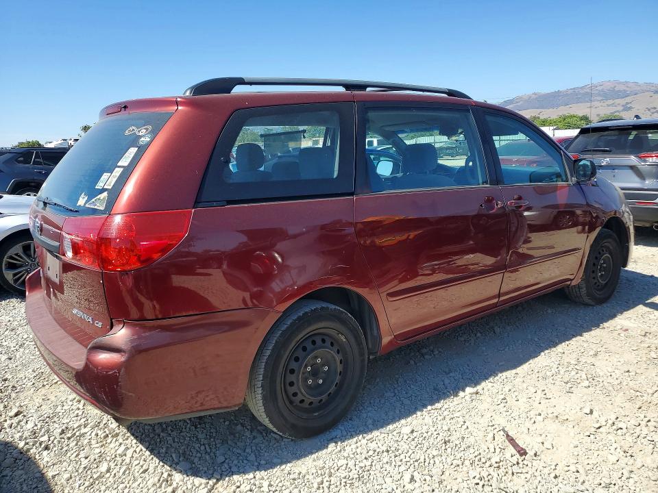 2006 Toyota Sienna VIN 5TDZA23C76S518800 COPART salvage auction — REAR END, Ca - Salvage Certificate, sold $600 on 2026-07-14 (photo 3)