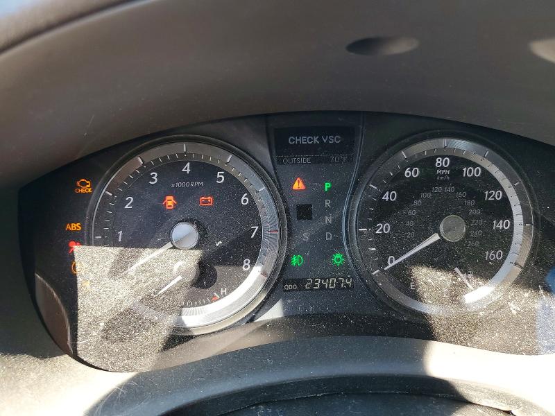 2008 Lexus ES VIN JTHBJ46G882267631 COPART salvage auction — FRONT END, Sc - Cert Of Title-Salvage, sold $200 on 2026-07-13 (photo 9)