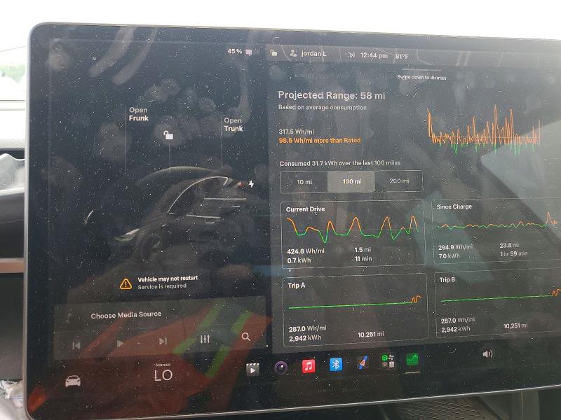 2019 Tesla Model 3 VIN 5YJ3E1EA2KF409899 COPART salvage auction — FRONT END, Tx - Salvage Vehicle Title, sold $3,900 on 2026-07-24 (photo 9)