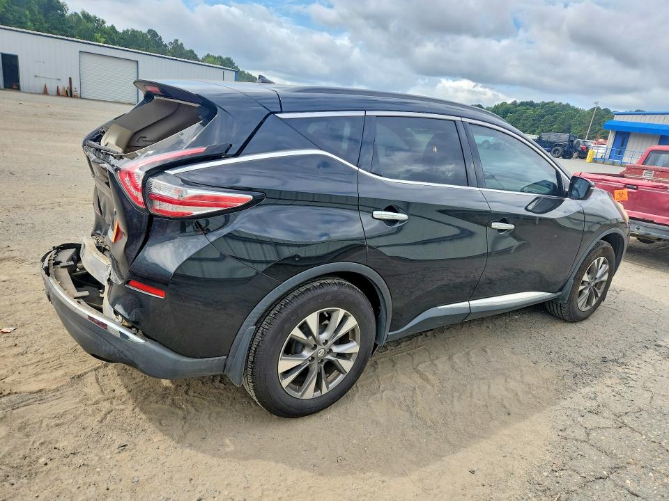 2015 Nissan Murano VIN 5N1AZ2MG1FN261366 COPART salvage auction — REAR END, La - Cert Of Title-Salvage, sold $1,000 on 2026-07-09 (photo 3)