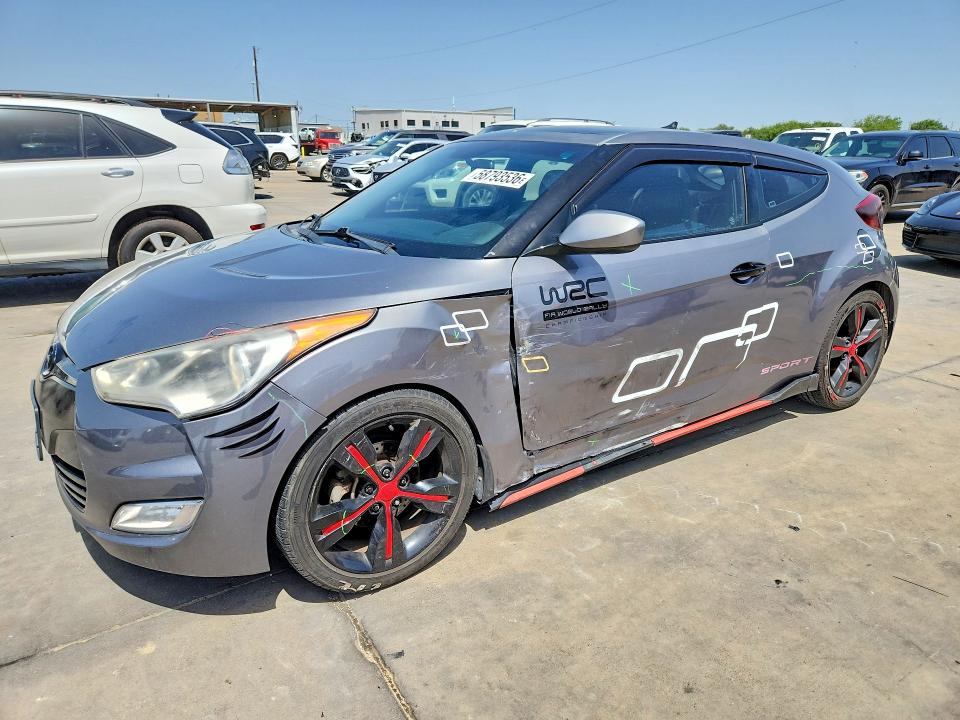 2012 Hyundai Veloster VIN KMHTC6AD6CU081782 COPART salvage auction — SIDE, Tx - Salvage Vehicle Title, sold $1,000 on 2026-07-06 (photo 1)